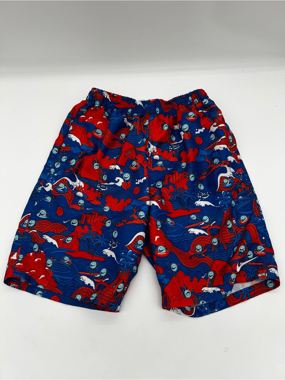 Nike Kids Red and Blue Graphic Swim Shorts Size XL